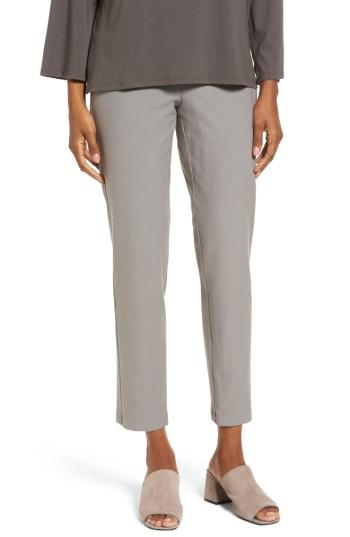 Women's Eileen Fisher Stretch Crepe Slim Ankle Pants, Size - Brown