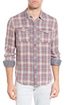 Men's John Varvatos Star Usa Trim Fit Plaid Cotton Western Shirt - Red