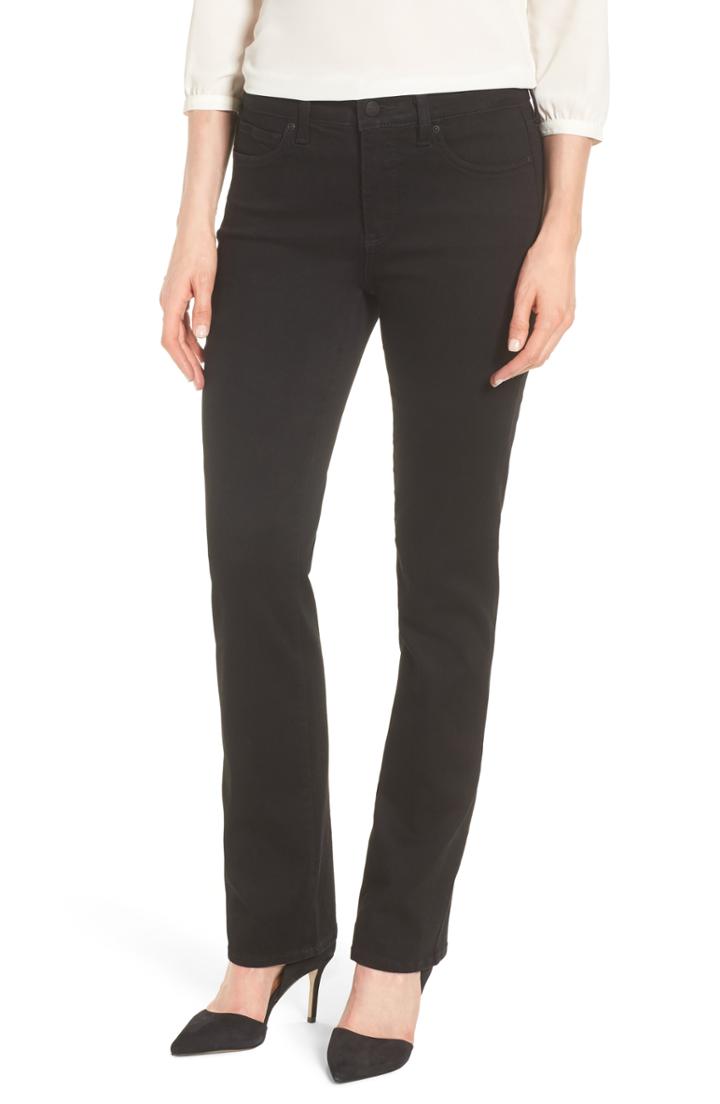 Women's Nydj Marilyn Straight Leg Jeans - Black