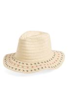 Women's David & Young Stitched Straw Panama Hat - Beige