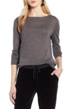 Women's Halogen Tie Back Shimmer Sweater, Size - Grey