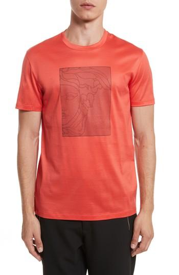 Men's Versace Collection Barcode Medusa Graphic T-shirt, Size - Red