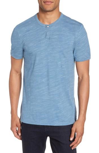 Men's Calibrate Space Dyed One-button Henley T-shirt, Size - Blue