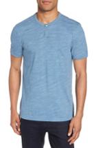 Men's Calibrate Space Dyed One-button Henley T-shirt, Size - Blue