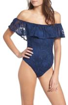 Women's Band Of Gypsies Abby Embroidered Bodysuit - Blue