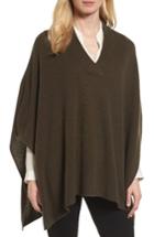 Women's Halogen Cashmere Poncho, Size - Green
