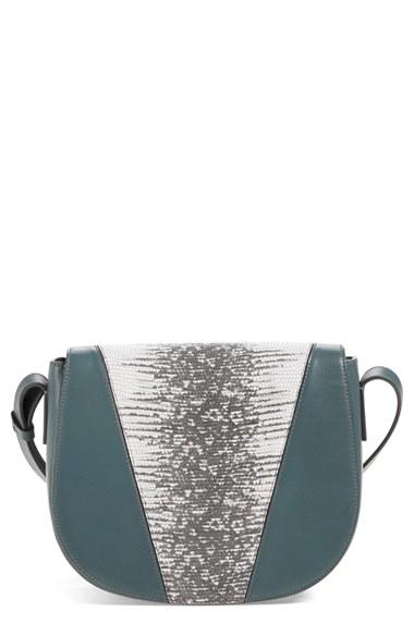 Vince 'modern V' Lizard Embossed Leather Crossbody Bag