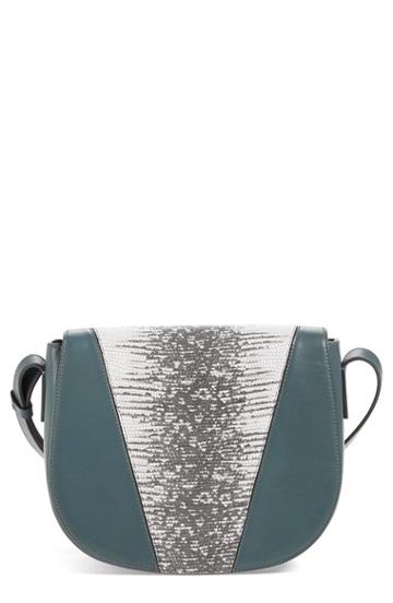 Vince 'modern V' Lizard Embossed Leather Crossbody Bag
