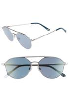 Women's Web 59mm Metal Aviator Sunglasses - Palladium/ Blue