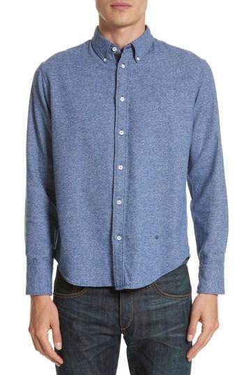Men's Rag & Bone Fit 2 Base Woven Shirt, Size - Blue