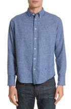 Men's Rag & Bone Fit 2 Base Woven Shirt, Size - Blue