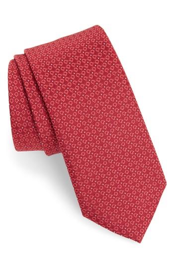 Men's Salvatore Ferragamo Elva Print Silk Tie, Size - Red