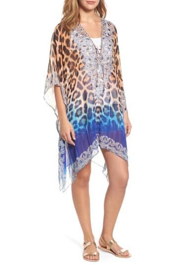 Women's Asa Kaftans 'punta Cana' Short Kaftan, Size - Blue