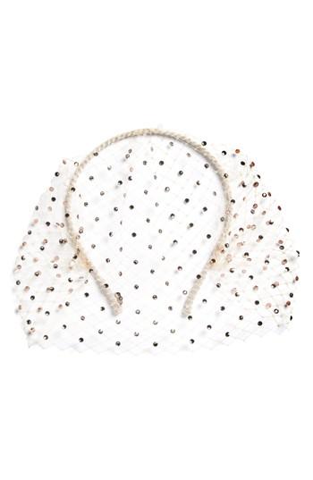 Gigi Burris Millinery Clara Swarovski Crystal Veil, Size - White