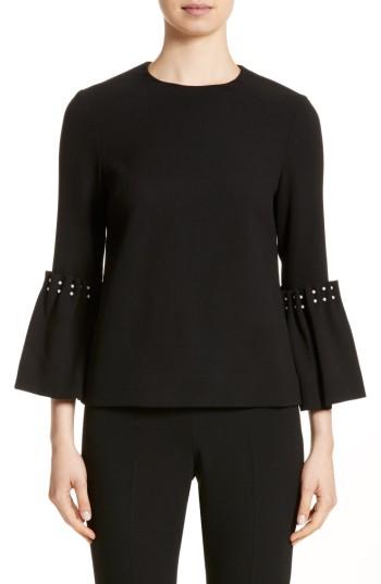 Women's Lela Rose Pearly Trim Tunic - Black
