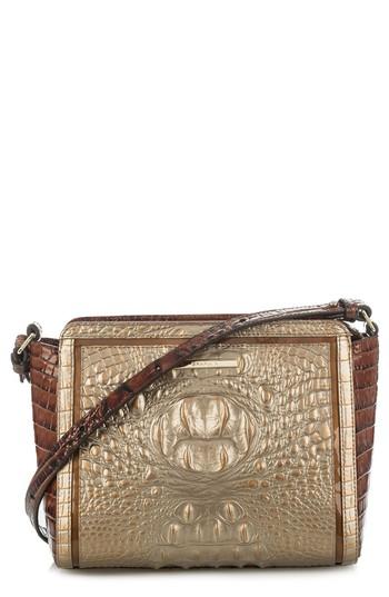 Brahmin Carrie Croc-embossed Leather Crossbody Bag - Metallic
