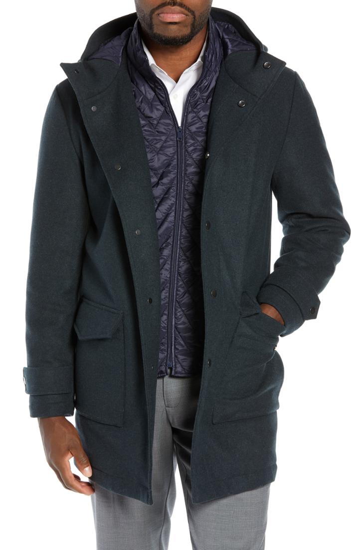 Men's Bonobos Slim Fit Tech Wool Blend Field Jacket R - Green