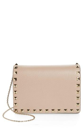 Valentino Garavani Rockstud Leather Clutch - Ivory