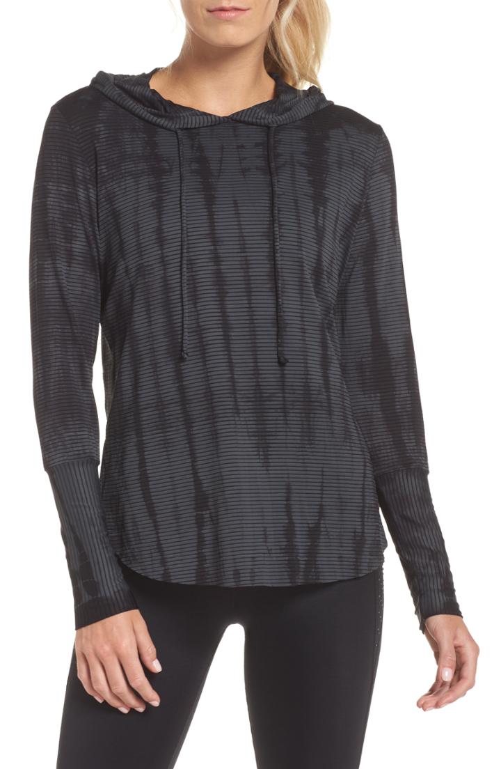 Women's Maaji Waves Tie Dye Gray Hooded Pullover