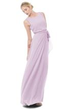 Women's Ceremony By Joanna August 'tina' Tie Back Chiffon Gown - Purple