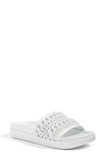 Women's Kendall + Kylie Shiloh Chain Link Platform Slide .5 M - White
