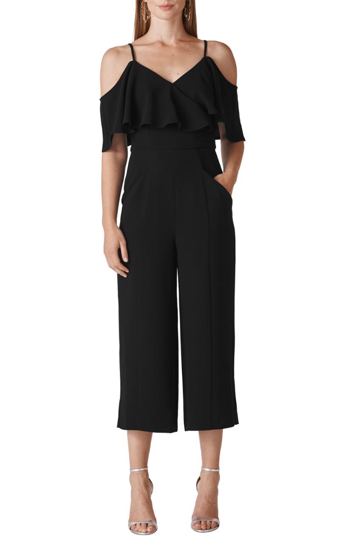 Women's Whistles Camila Ruffle Cold Shoulder Crop Jumpsuit