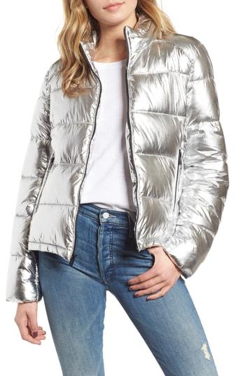 Women's Marc New York Metallic Puffer Jacket