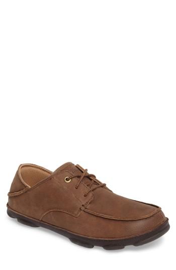 Men's Olukai Hamakua Poko Moc Toe Derby .5 M - Brown