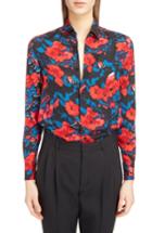 Women's Saint Laurent Floral Jacquard Shirt Us / 36 Fr - Red