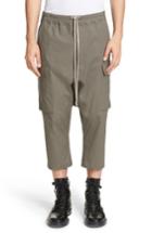 Men's Rick Owens Drop Crotch Crop Cargo Pants