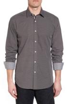 Men's Bugatchi Slim Fit Geo Print Sport Shirt - Black