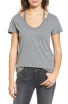 Women's Pam & Gela Split V-neck Tee, Size - Black