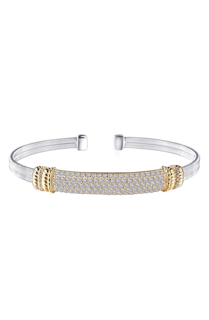 Women's Lafonn Fancy Simulated Diamond Bar Open Cuff Bangle