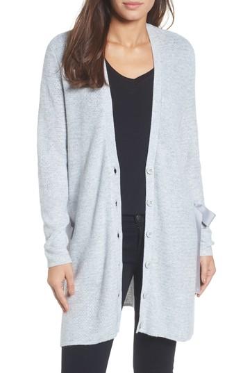 Women's Halogen Side Tie Cardigan - Grey