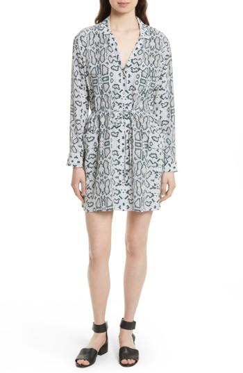 Women's Equipment Emmanuelle Snake Print Silk Shirtdress - Grey