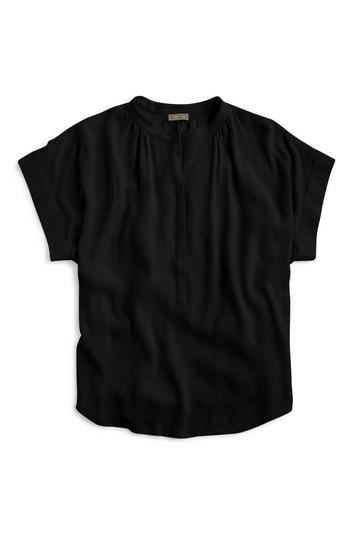 Women's J.crew Point Sur Drapey Popover Top - Black