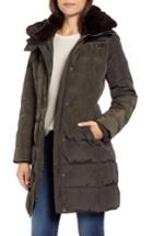 Women's Michael Michael Kors Faux Fur Collar Parka - Green