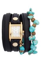 Women's La Mer Collections Oceana Stones Leather Wrap Watch, 29mm X 25mm