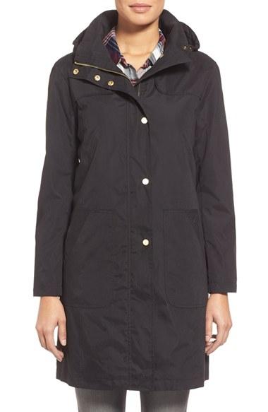 Women's Ellen Tracy A-line Raincoat With Detachable Hood