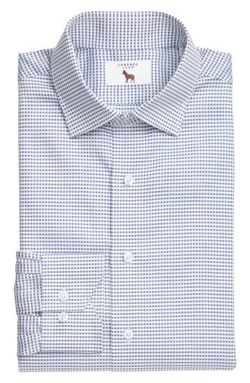 Men's Lorenzo Uomo Trim Fit Check Dress Shirt .5 - 34 - Blue