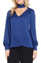 Women's Vince Camuto Mock Choker Neck Blouse - Blue
