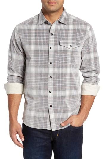 Men's Tommy Bahama Standard Fit Plaid Sport Shirt, Size - Brown