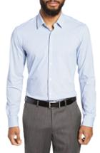 Men's Boss Ronni Slim Fit Performance Sport Shirt, Size - Blue