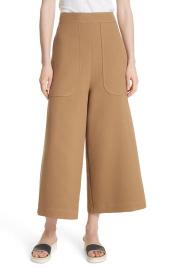 Women's See By Chloe Crop Wide Leg Pants Us / 34 Fr - Brown