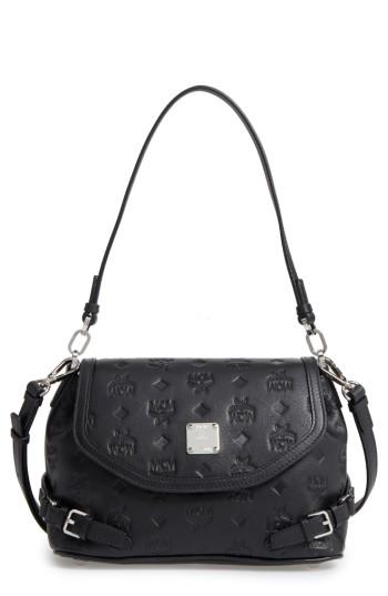 Mcm Signature Monogram Embossed Leather Shoulder/crossbody Bag -