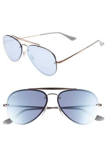 Women's Ray-ban 58mm Aviator Sunglasses - Blue Silver