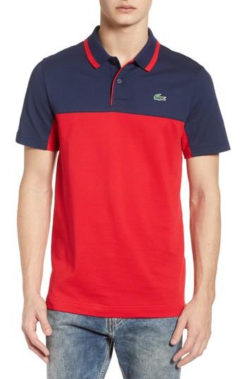 Men's Lacoste Pique Cotton Blend Polo (xxl) - Red