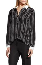 Women's Vince Camuto Stripe High/low Blouse - Black