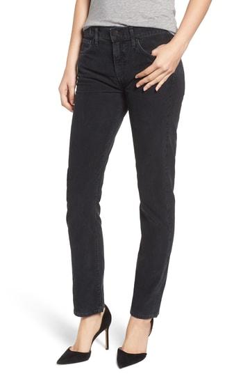 Women's Citizens Of Humanity Agnes Slim Straight Leg Corduroy Pants - Black