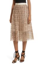 Women's Alice + Olivia Metallic Lace Skirt - Metallic